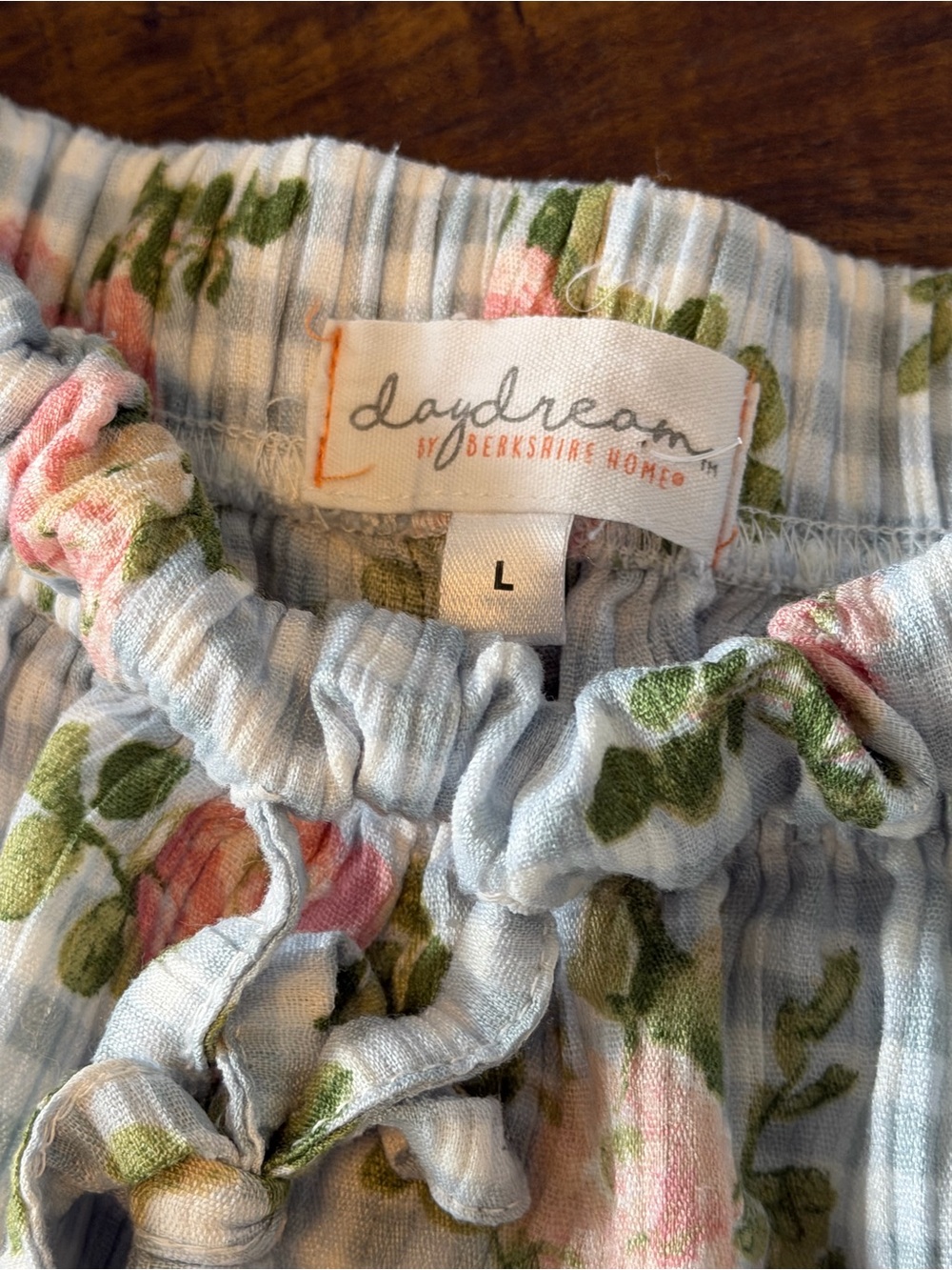 Berkshire Light Blue Gingham Floral High-Waist Shorts - Picture 2 of 5